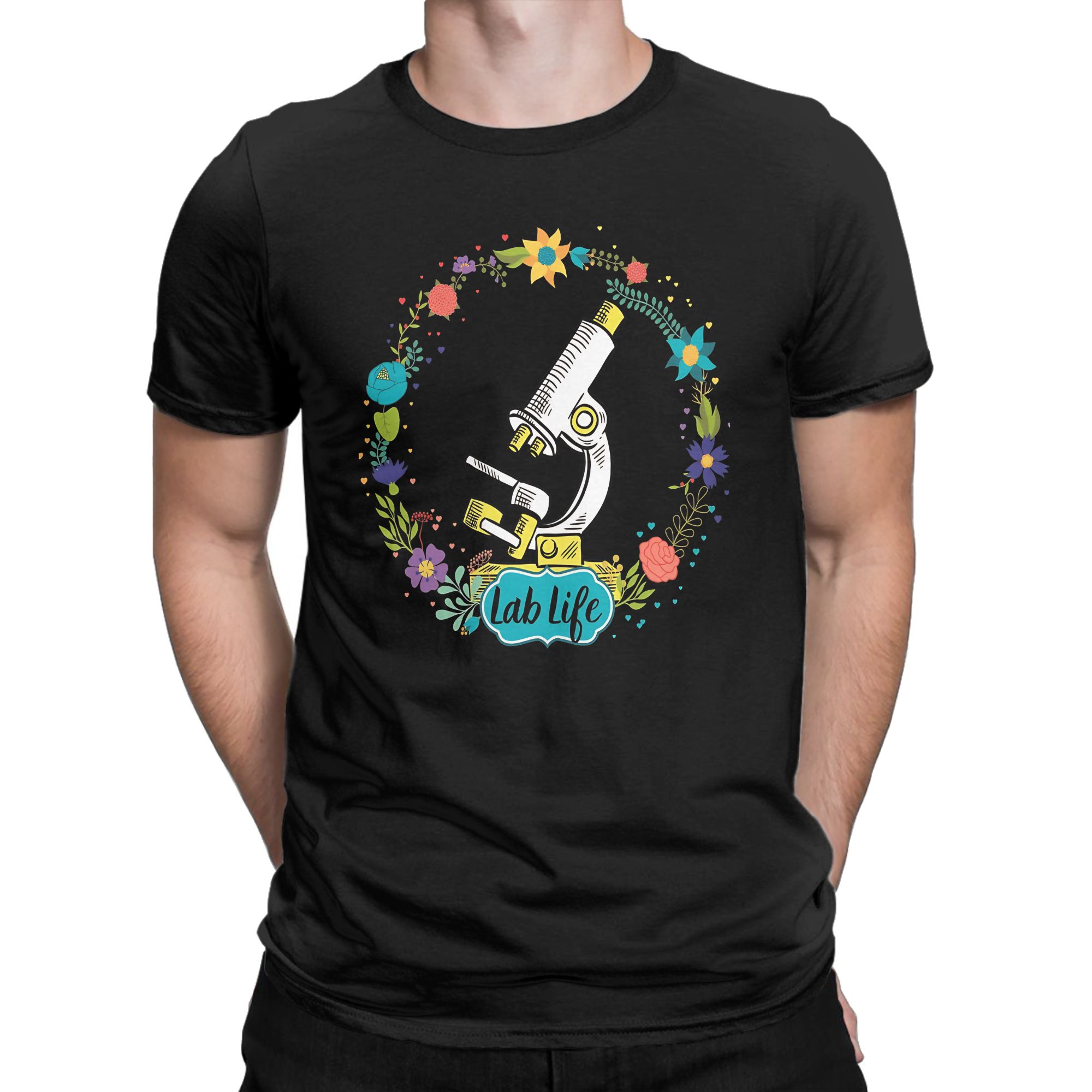 Medical Lab Scientist - RETRO FLOWERS MICROSCOPE MEDICAL SCIENTIST Novelty