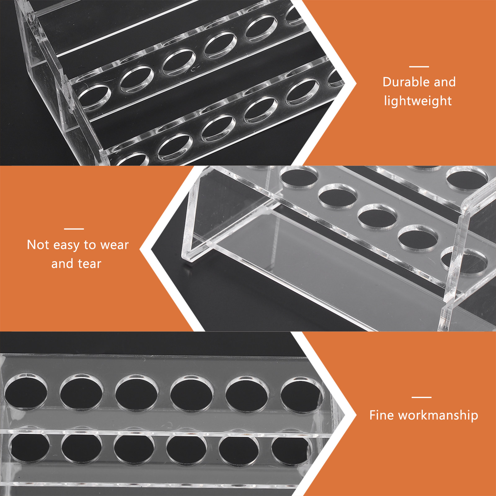 Centrifuge Tube Rack - 12-Hole Clear Acrylic Test Tube Rack