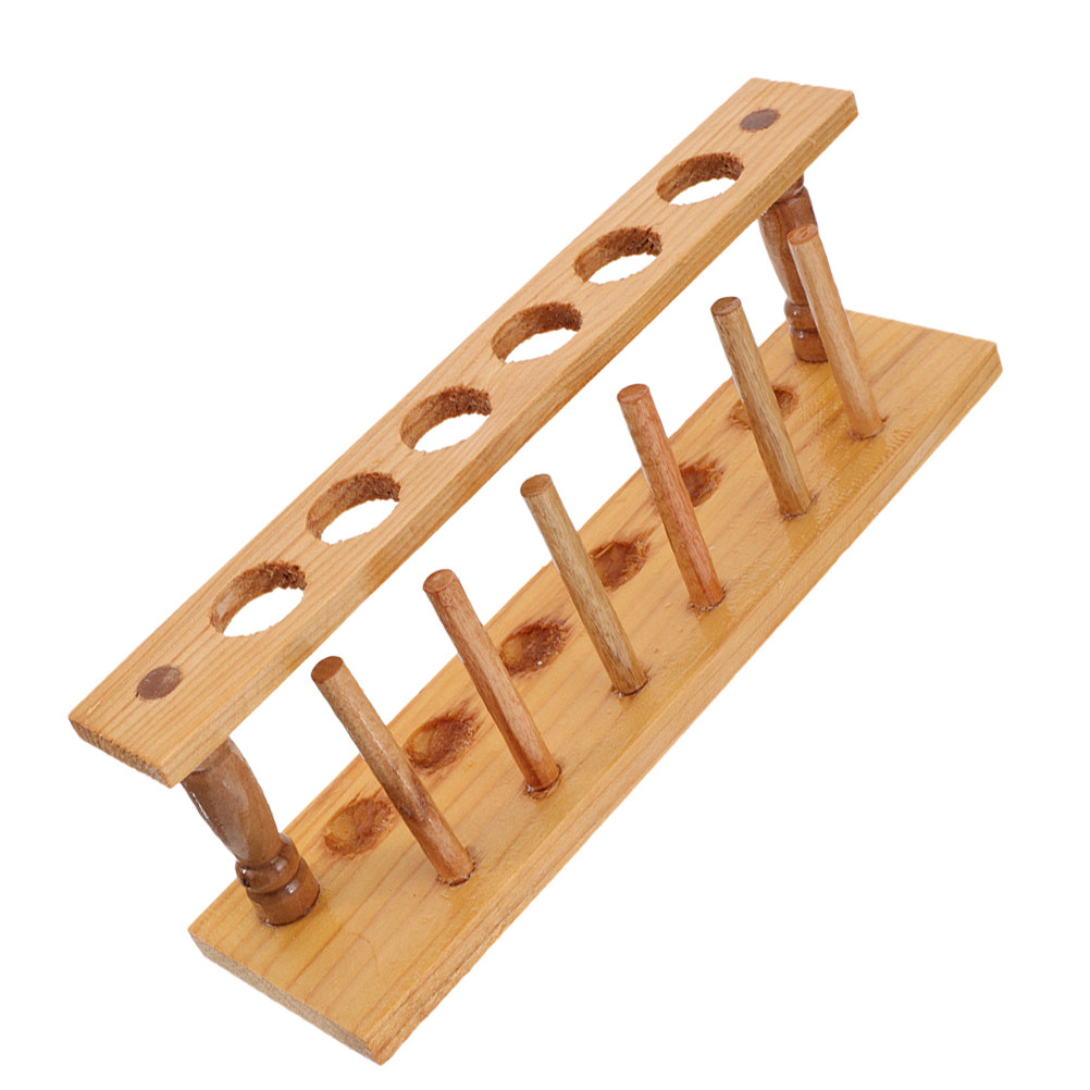 Natural Wood Test Tube Rack 6- - Centrifuge Tube Rack ulasan dan harga