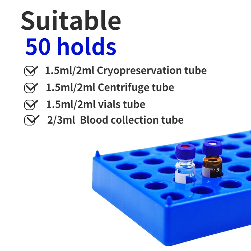 Plastic Vial Rack 50 Holds Sui - Centrifuge Tube Rack ulasan dan harga