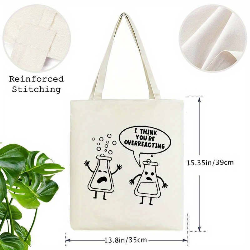 White Canvas Tote Bag Cartoon  - Medical Lab Day ulasan dan harga