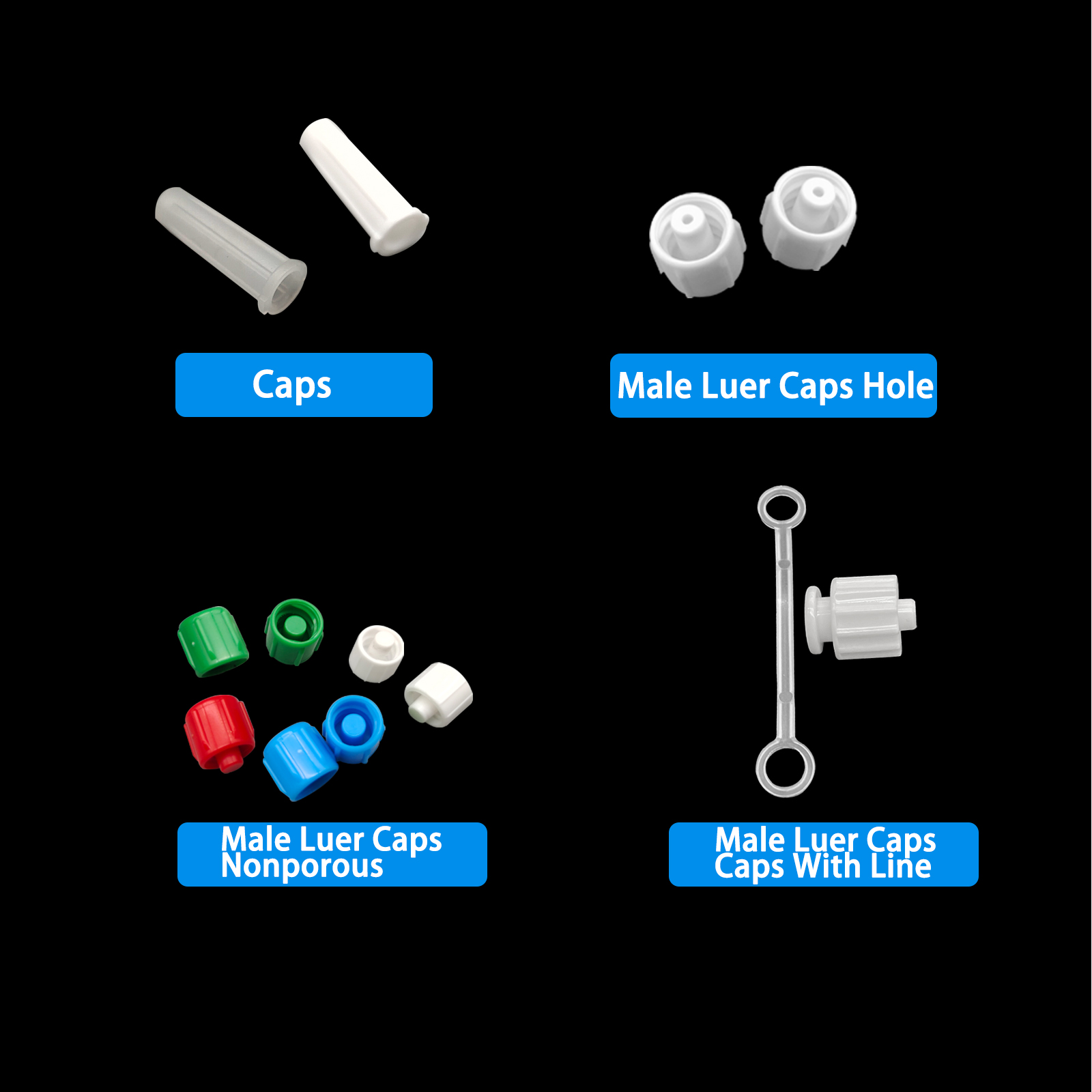 500pcs Male Luer Caps Hole for - Medical Laboratories ulasan dan harga